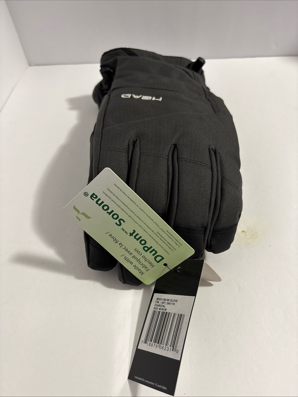 HEAD Black Quilted Ski Gloves Sz M New With Tags